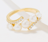 Honora Multi Cultured Pearl Gold-Over Sterling Silver Ring Size 10